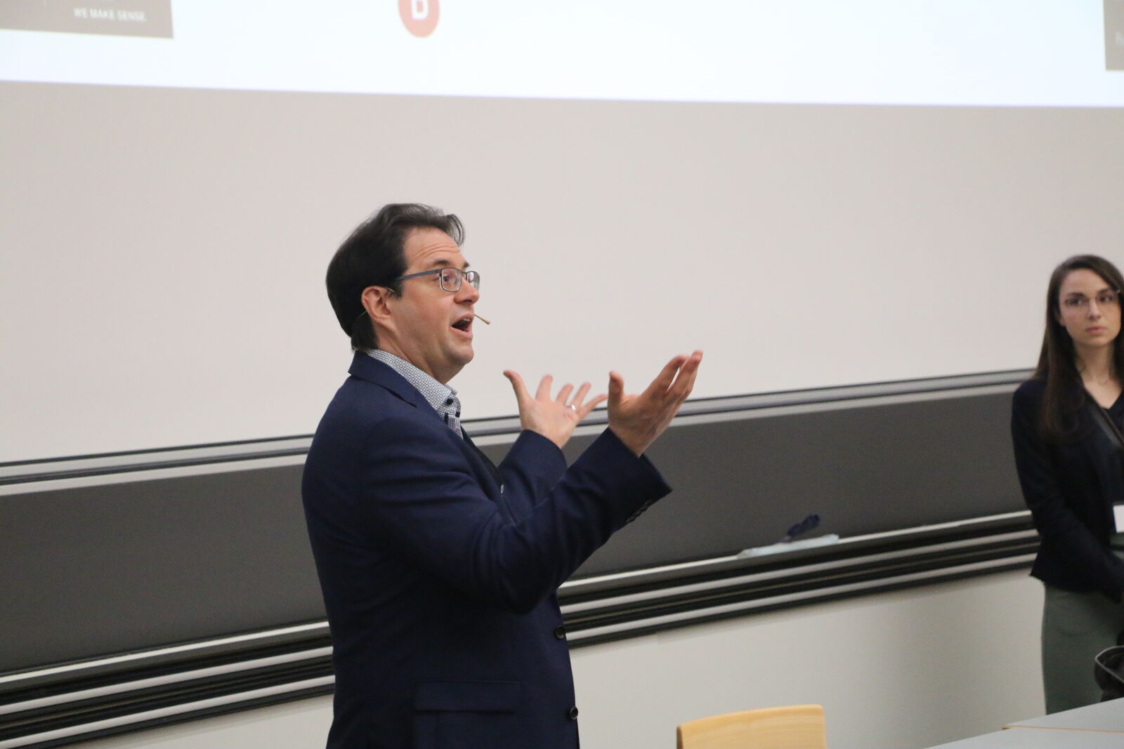 A speaker giving a talk