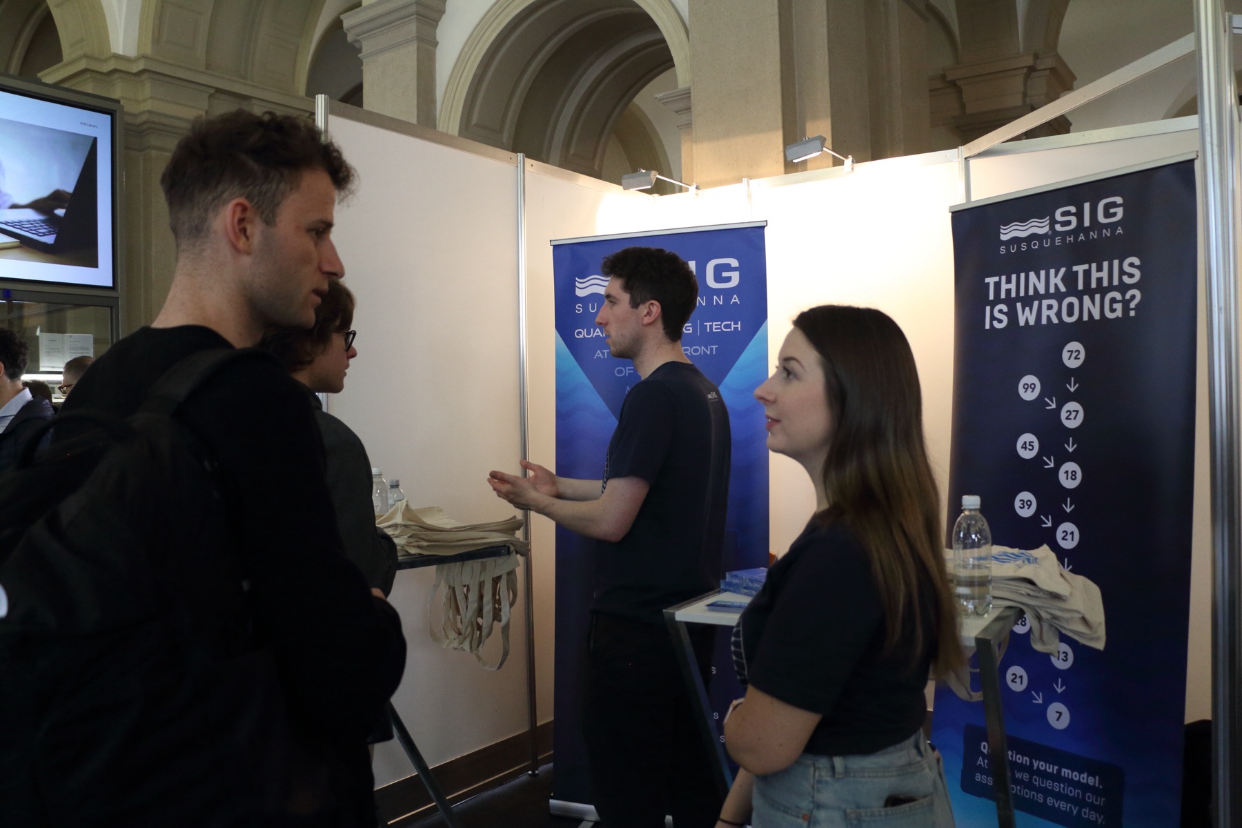 Students at the SIG booth
